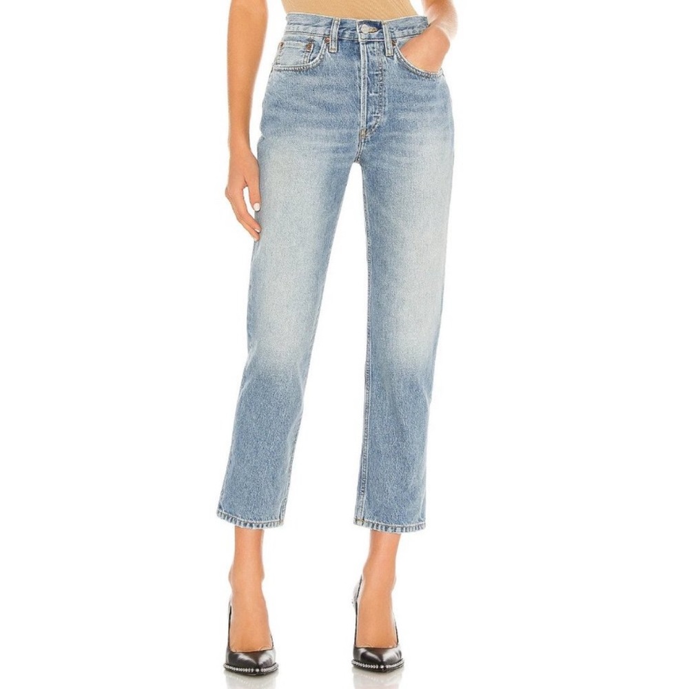 Re/Done Stove Pipe High Rise Jeans